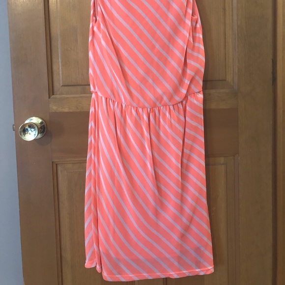 Coral striped dress - Picture 2 of 2